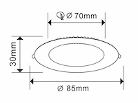 50 x led-paneel – rond inbouw – 5w – 6500k – koud wit - afbeelding 3 van  4