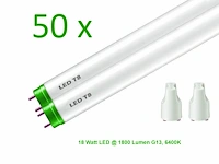 50 x led tl buizen 6400k daglichtkleur, 18 watt - afbeelding 1 van  9