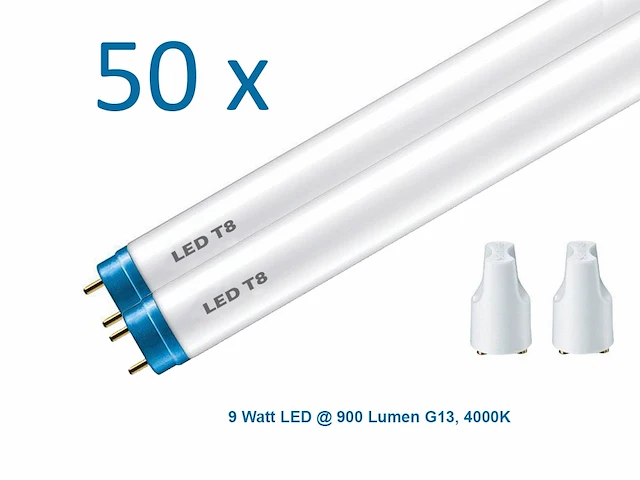50 x led tl buizen t8 g13 4000k a++ - afbeelding 1 van  9
