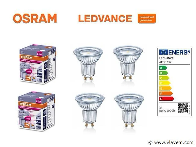 50 x osram gu10 led lampjes, neutraal wit - afbeelding 2 van  10