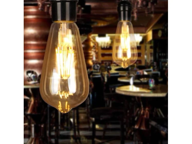 50 x st64 amber filament lamp – 6w – e27 – dimbaar – 2700k – 500 lm – ip20 – binnen - afbeelding 1 van  3