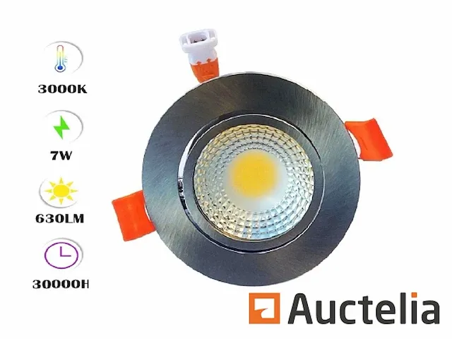 50 x verstelbare inbouwspot (zilver) - cob - 7w - 3000k - afbeelding 2 van  6