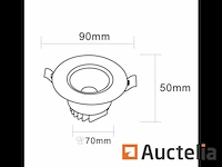 50 x verstelbare inbouwspot (zilver) - cob - 7w - 3000k - afbeelding 2 van  3