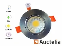 50 x verstelbare inbouwspot (zilver) - cob - 7w - 6500k - afbeelding 1 van  6