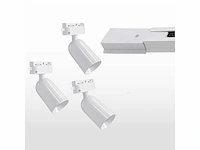 50 x verstelbare railspot met gu10 fitting (wit) - monofase - afbeelding 4 van  5