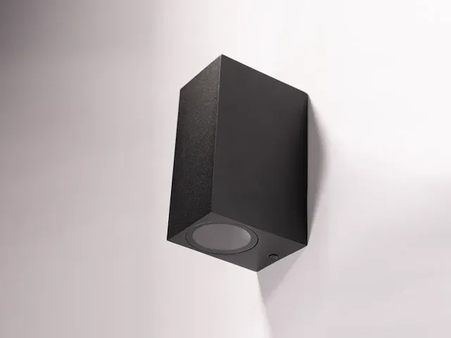 50 x wandlamp modern rechthoekig gu10 duo fitting zand zwart - afbeelding 8 van  8