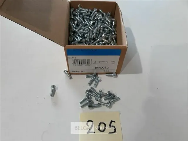 500 x inbusbouten cyl kop verzinkt m4x12 mm - afbeelding 1 van  3