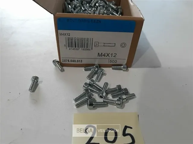 500 x inbusbouten cyl kop verzinkt m4x12 mm - afbeelding 3 van  3