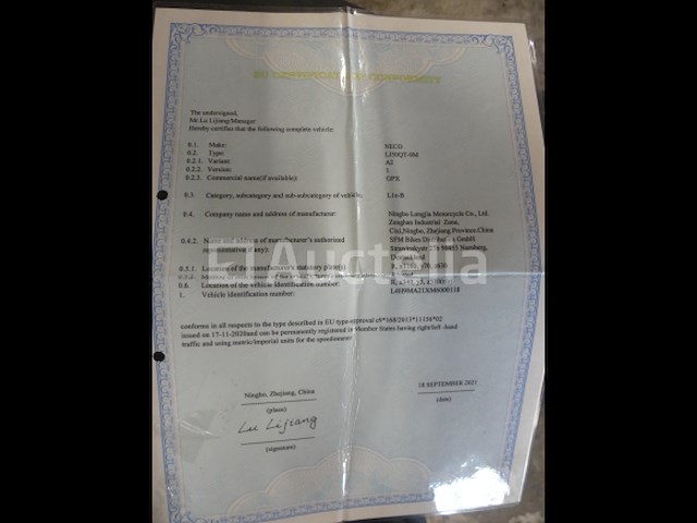 50cc neco gpx scooter (vin: l4h9ma21xm6000118) - afbeelding 15 van  17