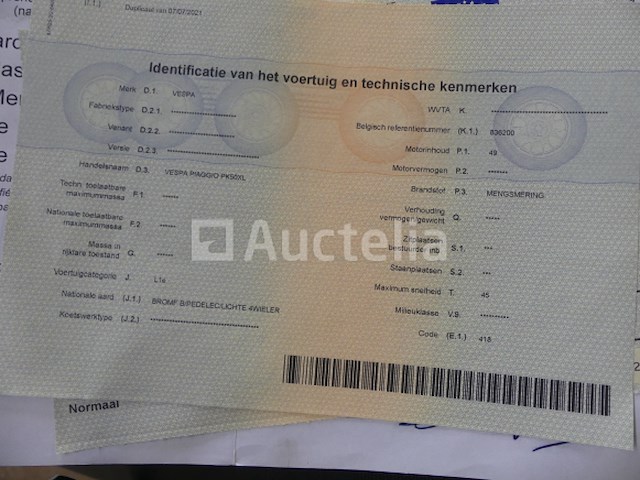 50cc piaggio vespa pk50xl scooter (1991-27.340 km)(vi:v5x3t0047531) - afbeelding 2 van  15