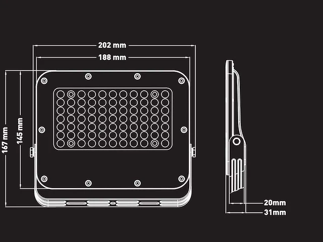 50w 5000k led breedstraler met lens waterdicht (20x) - afbeelding 5 van  7