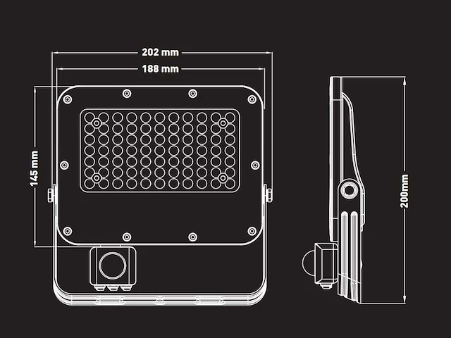 50w 5000k led breedstraler met sensor waterdicht (16x) - afbeelding 6 van  8