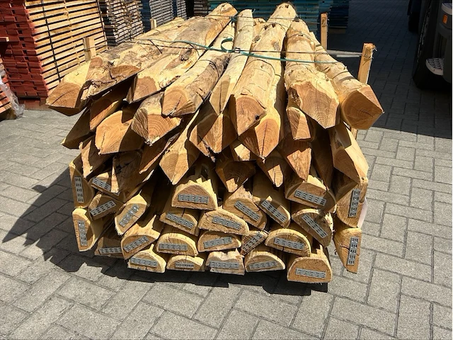 50x acacia halfronde paal - afbeelding 3 van  3