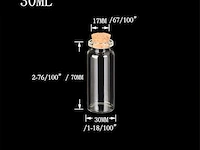 50x mini glazen fles met kurk v 30ml - afbeelding 1 van  3