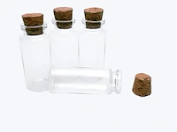 50x mini glazen fles met kurk v 30ml - afbeelding 2 van  3