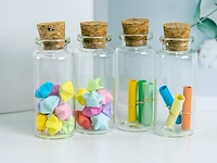 50x mini glazen fles met kurk v 30ml - afbeelding 3 van  3