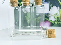 50x mini glazen fles met kurk v 40ml - afbeelding 3 van  4