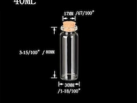 50x mini glazen fles met kurk v 40ml - afbeelding 2 van  4