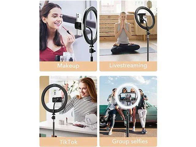50x selfie ring light 10" met statief - afbeelding 3 van  6