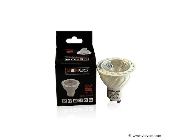 50xsled-pot gu10 – 6w – variabele intensiteit – 3000k warm wit – ip20 - afbeelding 2 van  6