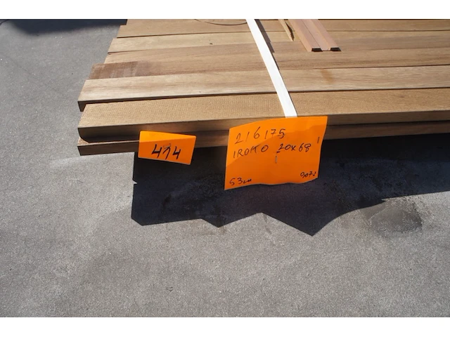 53 lm iroko geschaafd 20mm - afbeelding 2 van  4