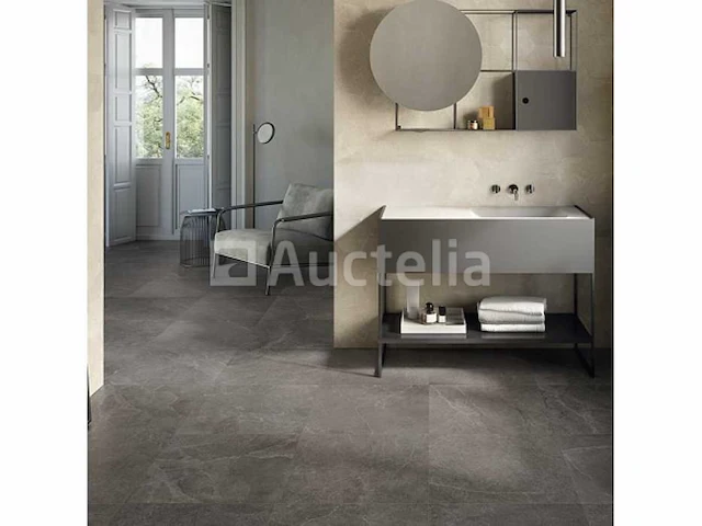 53,76m² eureka mokka 80x80 gerectificeerd, steeneffect, vloer en wand, nieuw verpakt - afbeelding 1 van  2