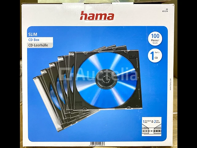 54 doosjes van 100 hama slim cd doosjes, transparant/zwart kunststof - afbeelding 4 van  6