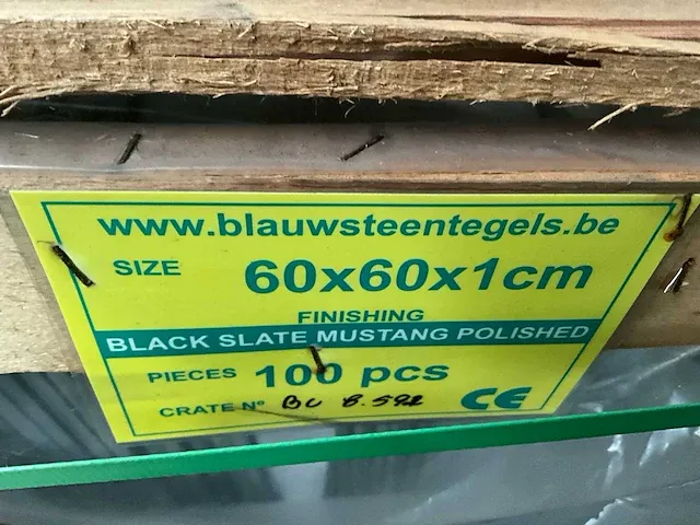 54m2 black slate mustang polished 60x60x1 - afbeelding 4 van  5