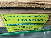 54m2 black slate mustang polished 60x60x1 - afbeelding 4 van  5