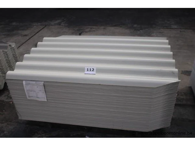 54x neptunus golfplaat 76 158x110 ba-haf wog345 (80 st/pal) (= 6 1/4 golven met 2 afgeschuinde hoeken t.b.v. ronddekken: enkel voor dekking van rechts naar links) - afbeelding 1 van  3