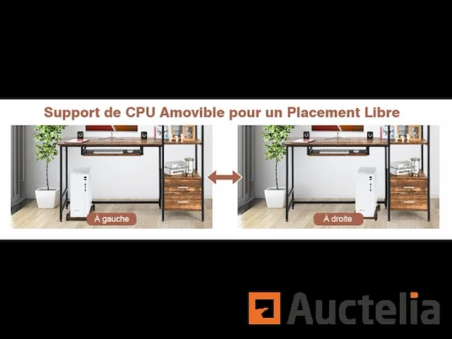 55,5-inch computer bureautafel met mobiele ondersteuning - afbeelding 2 van  4