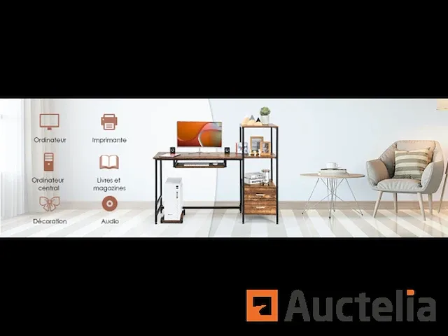 55,5-inch computer bureautafel met mobiele ondersteuning - afbeelding 3 van  4