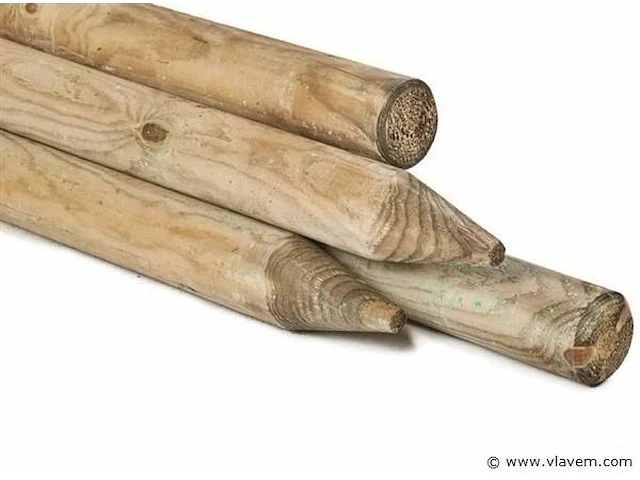 55x rondhoutpalen 2m rond 10cm - afbeelding 1 van  1