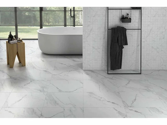57,60m² - 60x60cm - marble carrara matt gerectificeerd - afbeelding 1 van  4