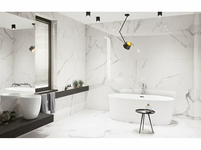 57,60m² - 80x80cm - xl statuario glossy gerectificeerd - afbeelding 2 van  3