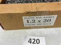 5k nagels met platte kop 1,2x20mm - afbeelding 1 van  3