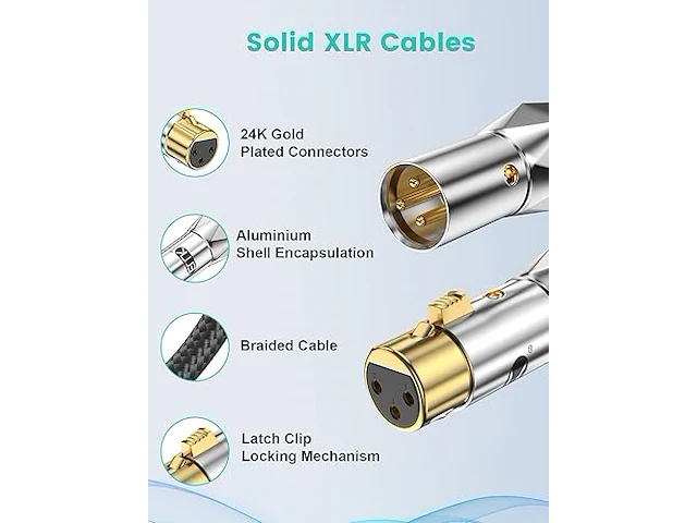 5m premium kabel 3-pin xlr male-female - afbeelding 2 van  3