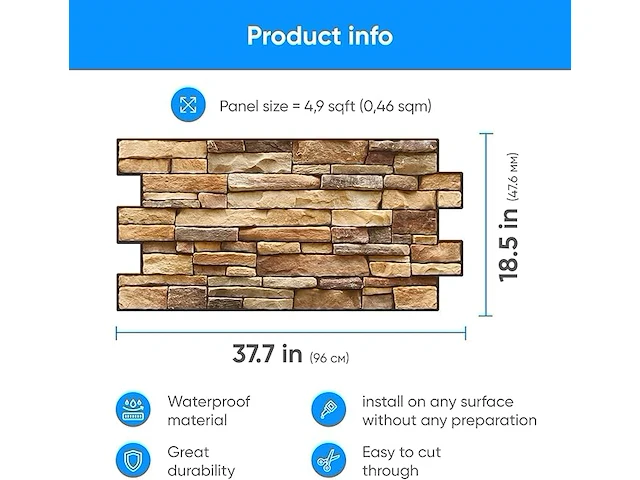 5x 10 3d-pvc panelen wandbedkleding totaal 23,5m131 - afbeelding 1 van  4