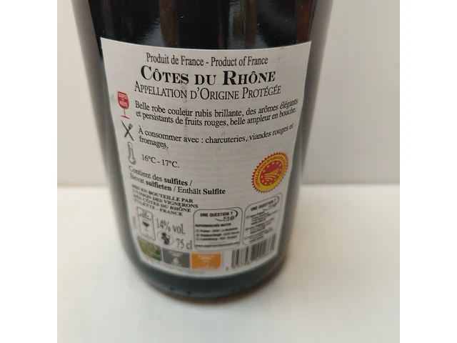 5x 75cl côtes du rhône vin biologique - afbeelding 2 van  4