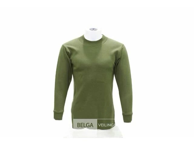 (5x) abl lonngsleeve trui wol/katoen legergroen - afbeelding 1 van  5
