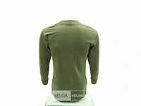 (5x) abl lonngsleeve trui wol/katoen legergroen - afbeelding 3 van  5