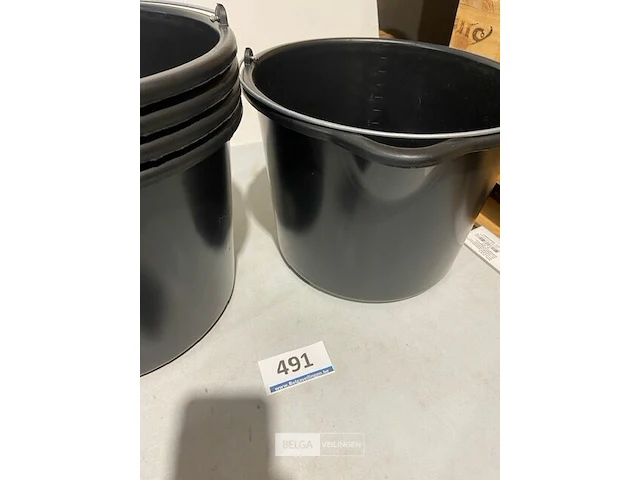 5x bouwemmer met uitschenkmond 12l - afbeelding 1 van  3