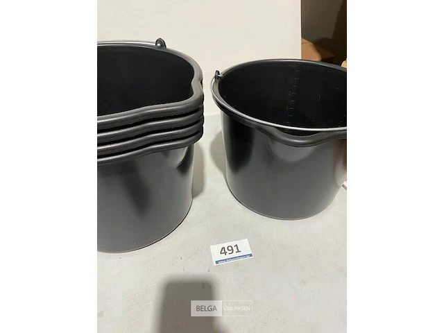 5x bouwemmer met uitschenkmond 12l - afbeelding 3 van  3