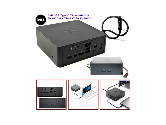 5x dell tb16 docking station for laptop, zonder voeding - afbeelding 1 van  3