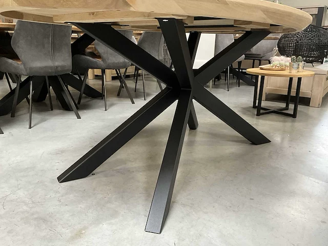 5x eiken eetkamertafel - afbeelding 3 van  5