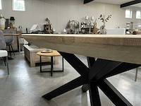 5x eiken eetkamertafel - afbeelding 4 van  5
