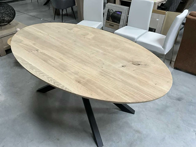 5x eiken eetkamertafel - afbeelding 5 van  5