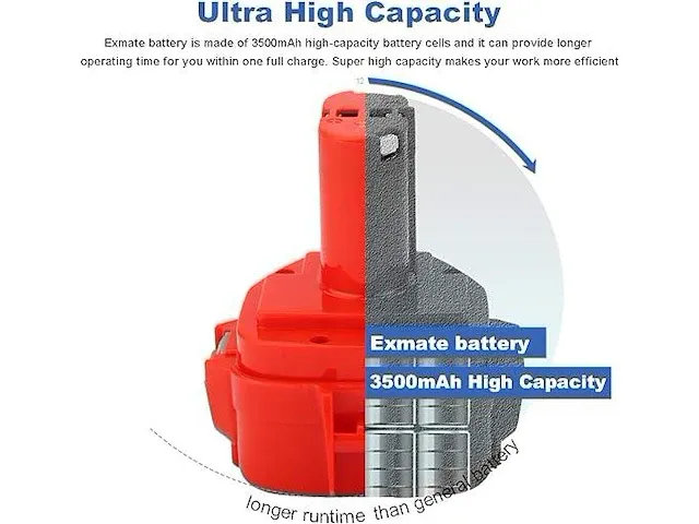 5x exmate 12 v 3,5 ah reserveaccu voor makita - afbeelding 2 van  2