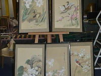 5x gestoffeerde kaders chinees motief 46x91cm - afbeelding 1 van  6
