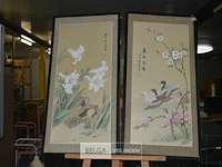 5x gestoffeerde kaders chinees motief 46x91cm - afbeelding 3 van  6
